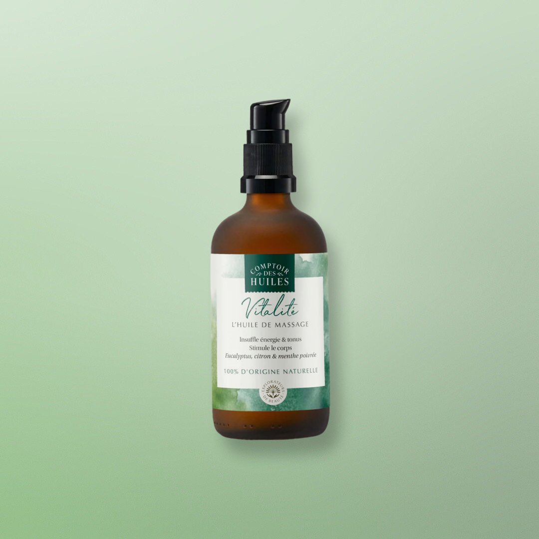 Huile de massage précieuse Vitalité Bio 100% naturelle - Comptoir des Huiles