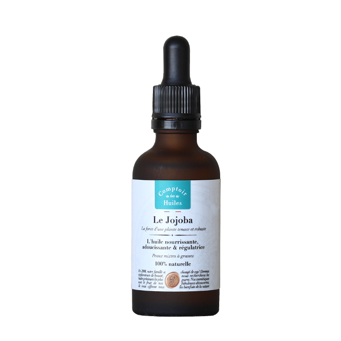 Huile de Jojoba Cosmos Natural (format pipette 50 ml) - Comptoir des Huiles