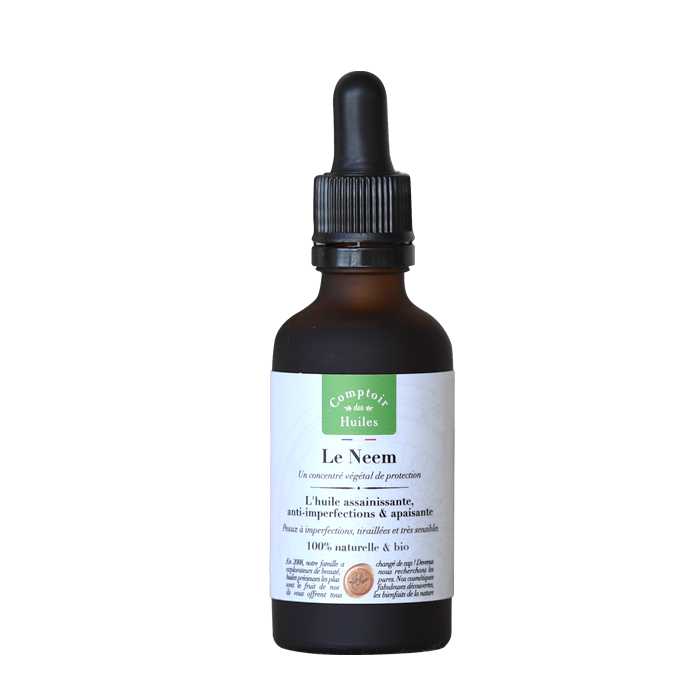 Huile de Neem certifiée Cosmos Natural (en pipette de 50 ml) - Comptoir des Huiles